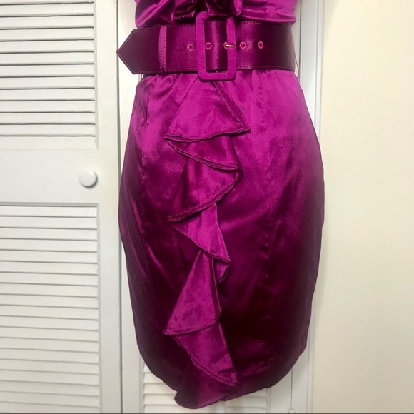 Vintage Express vibrant fuchsia strapless dress - Picture 3 of 5